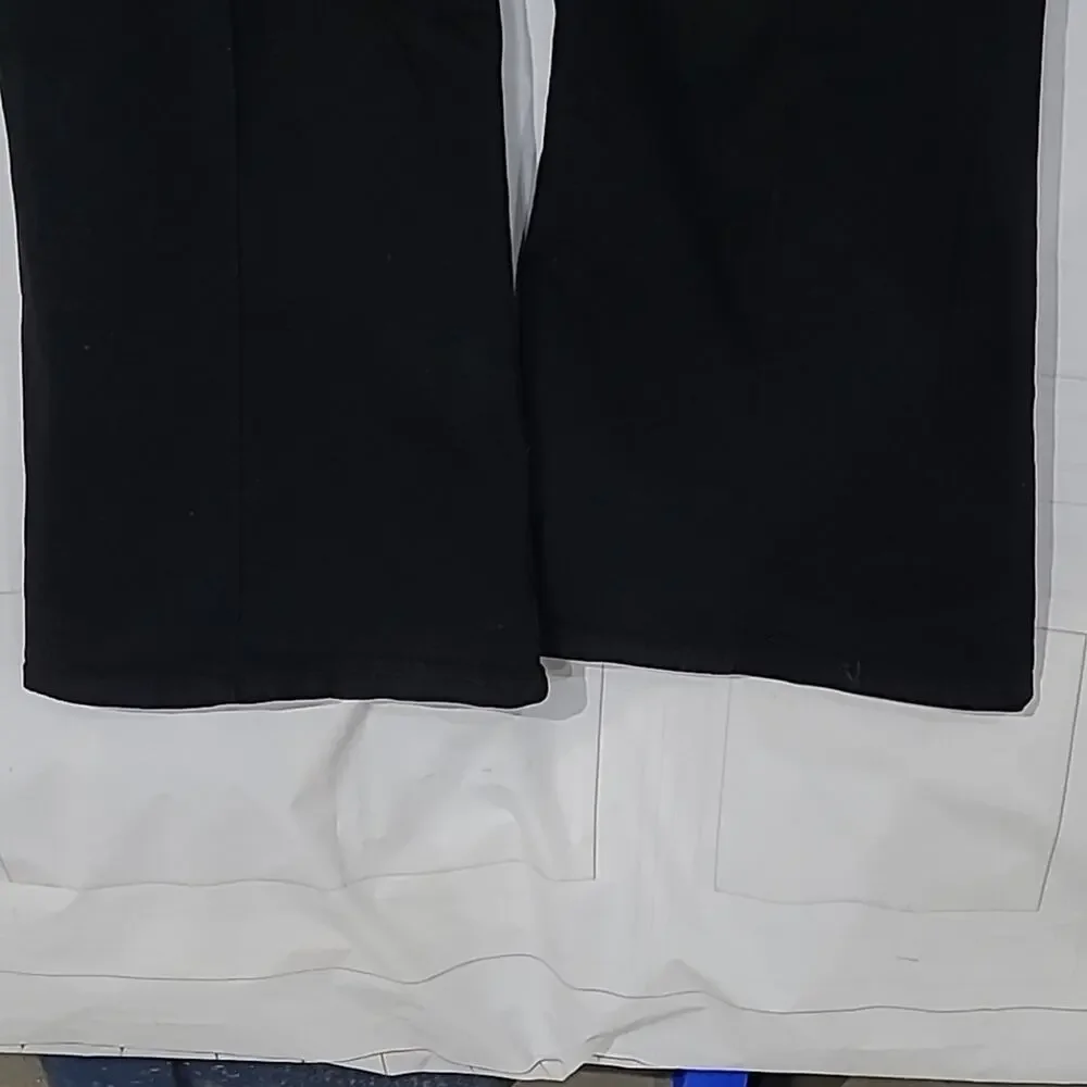 Hot Topic SZ 26 Black Denim Jeans Wide Leg Loose Fit Two Button Goth Stretch